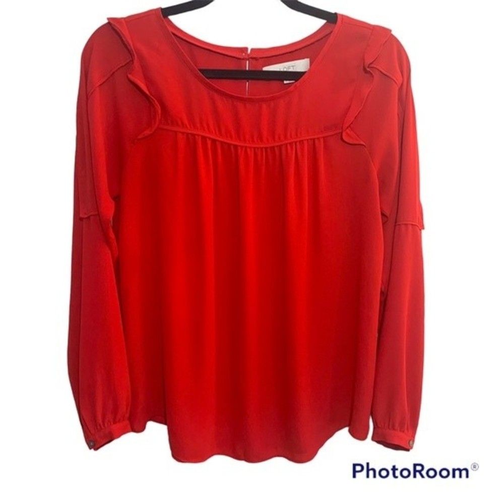LOFT Ruffle Shoulder Blouse